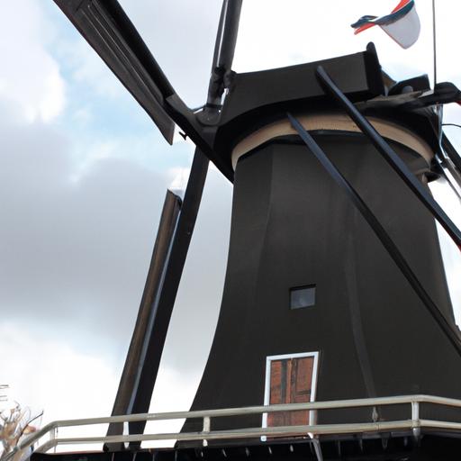 Hình ảnh một cối xay gió truyền thống ở Hà Lan