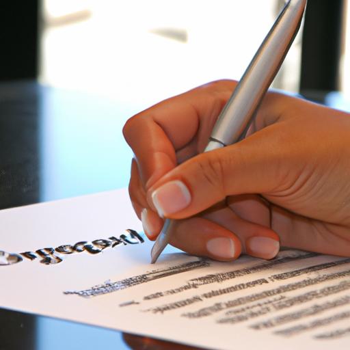 Một tay cầm bút ký vào giấy chứng nhận hạnh kiểm